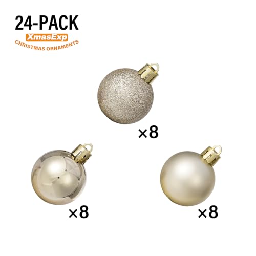 image for XmasExp 24ct Mini Christmas Ball Ornaments Shatterproof Christmas Orna
