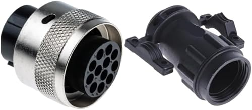 Conector circular UTG61412PN de 12 posiciones con carcasa posterior para datos y control