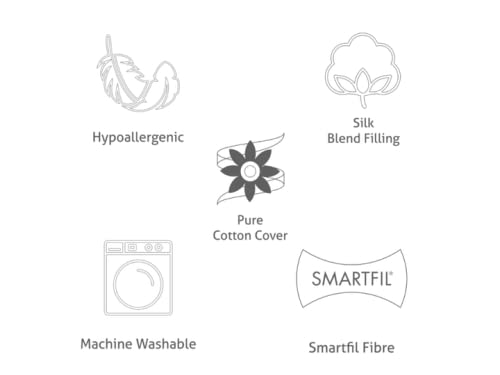 The Fine Bedding Company Boutique Silk Pillow – Medium Firm Pillow with Advanced Smartfil® Fibre and Pure Silk Blend, Luxury Pillows for Comfort, Machine Washable – Single (1 Pack) - Image 7