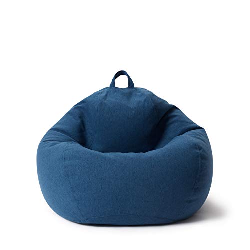 Lumaland Puf Comfort Line | Indoor Beanbag 80 x 90 x 50 cm con más de 1,5 millones de perlas de poliestireno expandibles | Cojín de suelo suave y cómodo | Sillón para niños y adultos | 185 L [azul