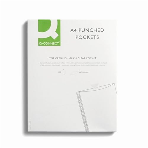 3 XPunched Pocket Top Opening Polypropylene A4 Glass Clear 70 Micron (Pack 100)