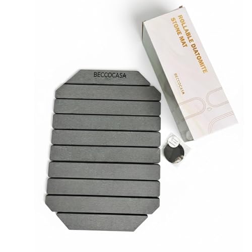 Alfombra de Piedra Baño 60×40, Secado Rápido, Alfombrilla Diatomita Súper Absorbente, Alfombra Ducha Antideslizante, Sin Moho, Antibacteriana, Alfombra Baño Secado Rapido, Fácil de Limpiar Gris.