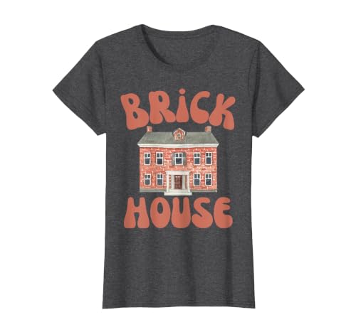 Brick House Retro 70's Vintage Style Costume Themed Funny T-Shirt, Women, Dark Heather Grey, Large