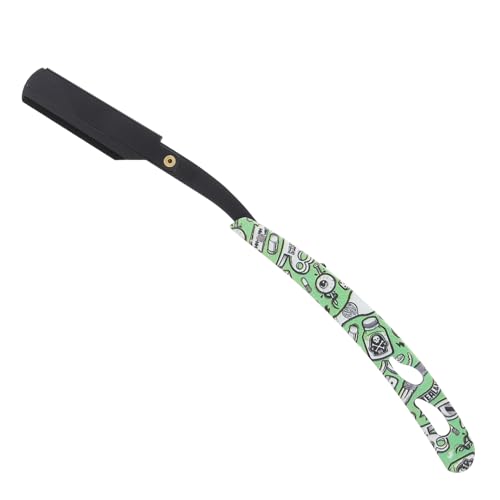 Healeved broche del pelo navaja cuchilla de afeitar manual para hombres hair clips depilacion barbera cuchilla para afeitar el cabello suministro de barbería Acero inoxidable Green
