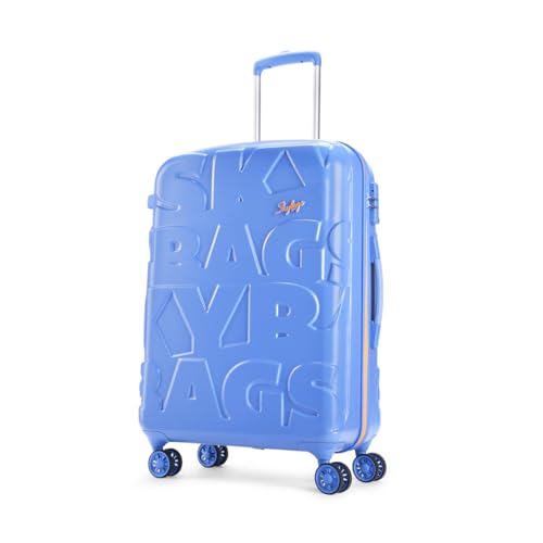 Image of Skybags Graphiq Check-in 66 cm(Medium) Polycarbonate 8 Spinner Wheels Trolley Bags for Travel Hard Case Luggage, Lightweight Bag with TSA Lock & Scratch Resistant with 5 Years Warranty (Persian Blue)