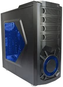 Xion XON-570 Steel ATX Mid Tower Computer Case - Retail Cases - Black with Blue LED Light