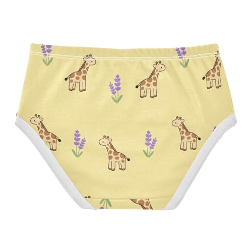 Girls' Underwear Cute Giraffe Flowers Floral Yellow Toddle Brief Panties 23019952