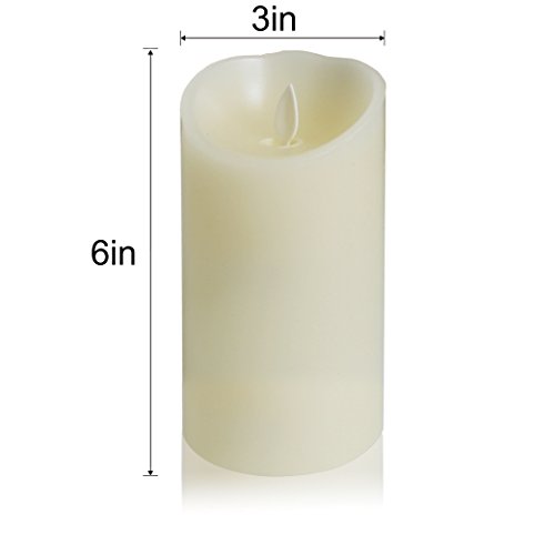 Skybright Brightsky 6In Led Ivory Real Wax Candles Flickering Flameless With Remote Control Timer Warm White 3 Aaa Battery Power #TOP4