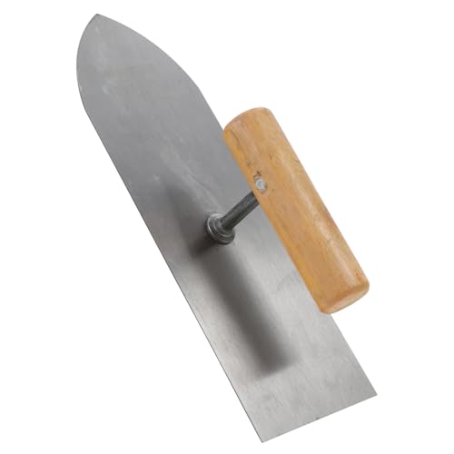 FONDOTIN Llana De Acero Inoxidable Para Albañil y Cemento Herramienta Manual Resistente Acabado Mango De Madera Para Construcción y Reparación Obra 1 Unidad