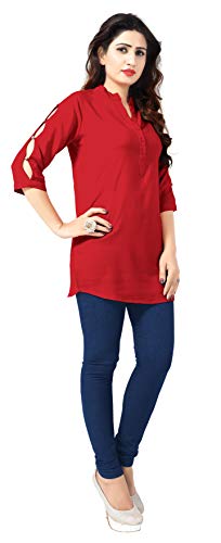 Image of Venisa Women's Regular fit Shirt (101-M Red M)