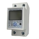Accarugty Dds668 Digitaler Energiezähler, einphasig, 220 V/120 V LCD-Display, zurücksetzbarer elektronischer Stromverbrauchszähler für private und gewerbliche Nutzung (230 V)