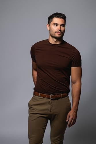 Image of Vince Camuto Mens Belt | Double Stitch Detailing | Genuine Leather Belt
