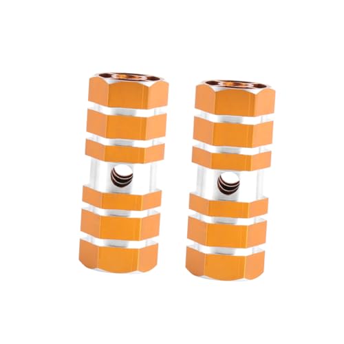 POPETPOP 1pair Aluminum Alloy Bike Pegs for Mountain Bike Rear Seat Footpegs for Repairing Sturdy Axle Cylinder Support for Adults and Boys and Girls Golden Finish Accessory for Cycling