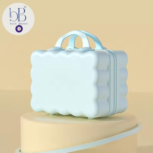 Image of Travel Makeup Case with Lock & Luggage Strap, ABS Hard Shell Cosmetic Vanity Case, Portable Makeup Organizer for Women, Beauty Storage Box for Makeup, Skincare & Toiletries (Pastel Blue, MODEL1)
