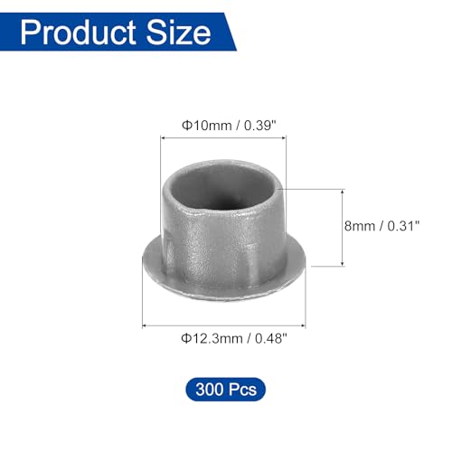 Image of uxcell 300Pcs Screw Hole Plugs, 10mm(3 /8 inch) Dia Plastic Round Button Plugs Snap in Locking Hole Covers Flush Type Caps for Furniture Cabinet, Light Grey
