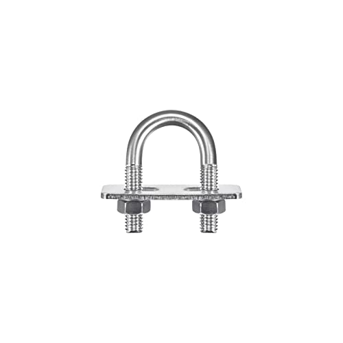 Image of uxcell Round U-Bolts, 24mm(0.94 inch) Inner Width 49mm Length M8 304 Stainless Steel U Clamp Bolt with Nuts Washers and Plates, for Boat Trailer
