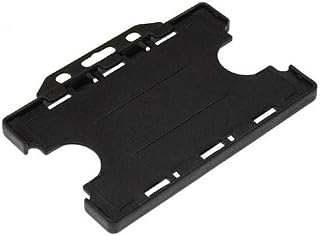 Identity-Plus: Black Open Faced Dual Double Sided Landscape ID Card Holder (100)