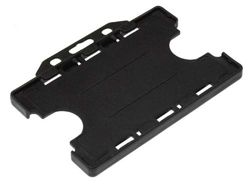 Identity-Plus: Black Open Faced Dual Double Sided Landscape ID Card Holder (50)