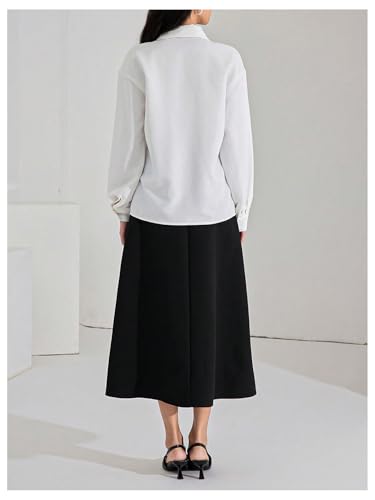 SweatyRocks Women's Long Sleeve Button Down Shirts Blouses Rhinestone Business Work Tops3