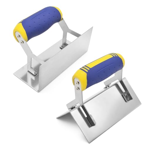 Halorin Lot de 2 truelles d'angle en acier inoxydable : truelle d'angle intérieure et extérieure en acier inoxydable, truelle d'angle pour travaux de...
