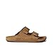 REEF Ojai Two Bar Men's Fashion Slide Sandal, Premium Suede, Soft Cushion Footbed, Tan, 10