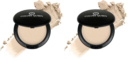 Image of Colors Queen Luminous Silk Compact Powder with Argan Oil - 10g | Oil Control, Matte Finish & Lightweight Formula | Long Lasting Compact Powder for Face Makeup (White Ivory) (Pack of 2)