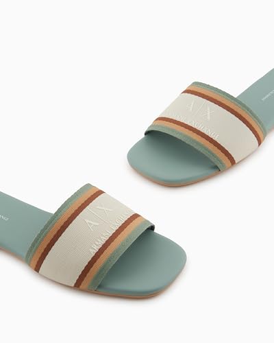 Image of Armani Exchange Women's Padded Slide on Sandal With Printed Corporate Logo on Top