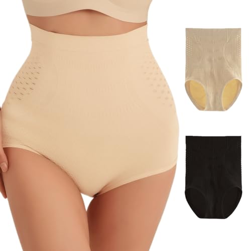 YKDLLF Set da Due Pezzi Contenitiva Donna Pancia Piatta Guaina Contenitiva a Vita Alta Intimo Mutande Contenitivo Donna Vita Alta Tanga Guaina Mutande Contenitive Perizomi Intimo Modellante Thong