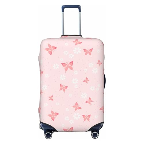 Elastic Travel Luggage Cover Printed Daisy Flower Butterflies Double-Sided Suitcase Protector Bag,Dust-Proof Anti-Scratch Washable Suitcase Sleeve For Kid Adult,Small