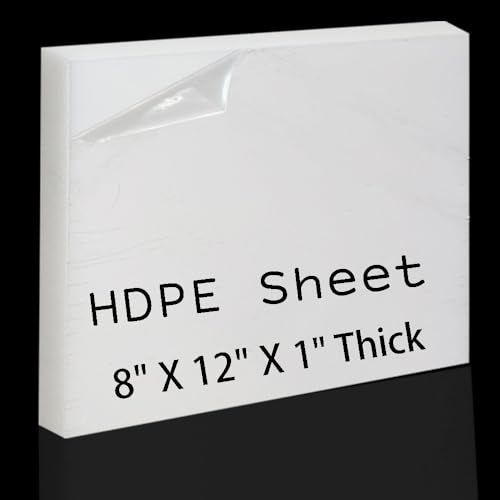 Image of HDPE Sheet 1 inch Thick,High-Density Polyethylene Plastic Sheet 1 inch x 8 inch x 12 inch,HDPE Plastic Sheet for Machining,Home Improvements,DIY Projects (White,1 Pcs)