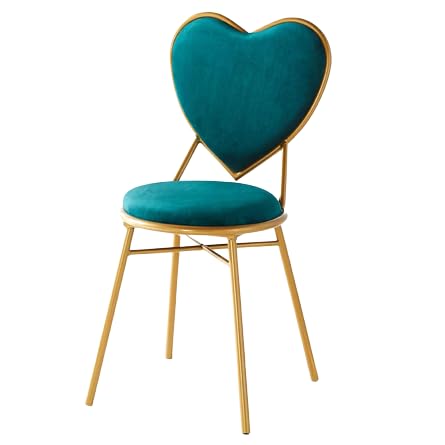 Silla de maquillaje con forma de corazón YangRy verde para dormitorio de niña