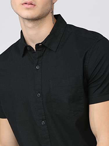 Image of Ketch Men's Cotton Slim Fit Solid Half Sleeve Shirt