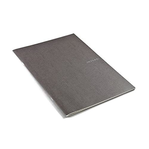 Fabriano EcoQua Notebook, Large, Staple-Bound, Blank, 38 Sheets, Stone