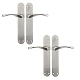 Genérico Ferrotech 2 Juego de manivela con placa niquel satinado para puerta de interior