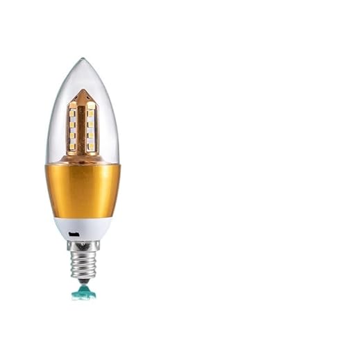 Luce di casa 20 pz/lotto LED A Lume di Candela E27/E14/E12 Oro/Argento Candela Lampadina Lampadario di Cristallo Ha Condotto La Lampada Sorgente di Luce(Cool White 6000K,Golden-A E12-4W)