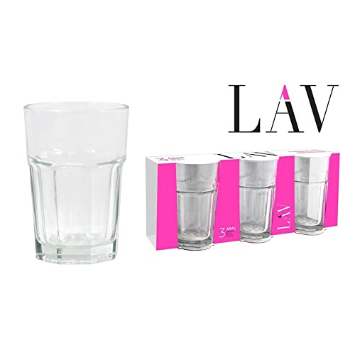 RAYANDIRECT Juego de 3 pcs Claro Vasos Estilo Americano highbal Zumo de Cristal 365 ml