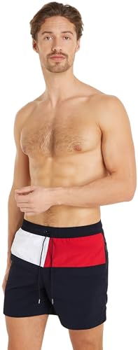 Tommy Hilfiger Herren Badehose Medium Drawstring Lang, Blau (Desert Sky), M