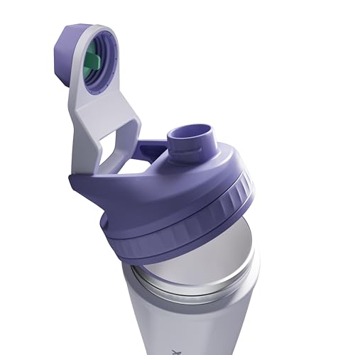 Image of VOLTRX ChillMix Shaker Bottle Insulated Stainless Steel - USB C Rechargeable Electric Protein Shake Mixer, Shaker Cups for Protein Shakes and MealReplacement, Chrome Steel