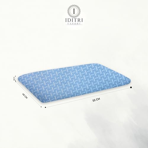 Image of Sky Geometric Ultra Slim Memory Foam Pillow, 55x40x5 cm for Spinal Health, Breathable Jacquard Fabric Cover, Orthopedic Bedding for Stomach and Back Sleeper, Aligned Spine aid Unit