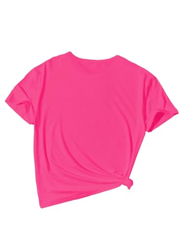 SweatyRocks Girl's Cute Cats Graphic Tees Round Neck Short Sleeve T Shirts Summer Tops2