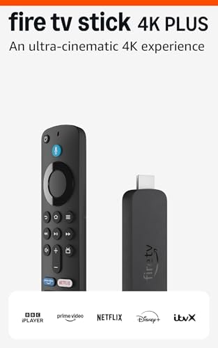 Amazon Fire TV Stick 4K Plus streaming device, supports Wi-Fi 6, ...