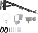 Wall Mount Triangle Boom Arm 43.3inch/110cm, Ring Light Mount Overhead Light Stand for Studio Video Light, Monolight, Photography, Softbox, Umbrella