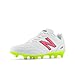 New Balance Men's 442 Academy Fg V2 Soccer Shoe, White/Hi-Lite/Black, 9