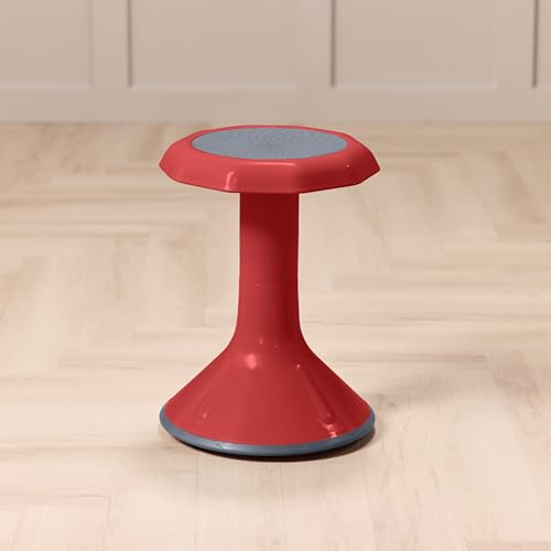 Image of Back2School Express Wobble Sensory Stool for Classroom - 18 inch Active Flexible Seating Chair for Kids, 220lb Capacity, GREENGUARD Gold Certified, Red
