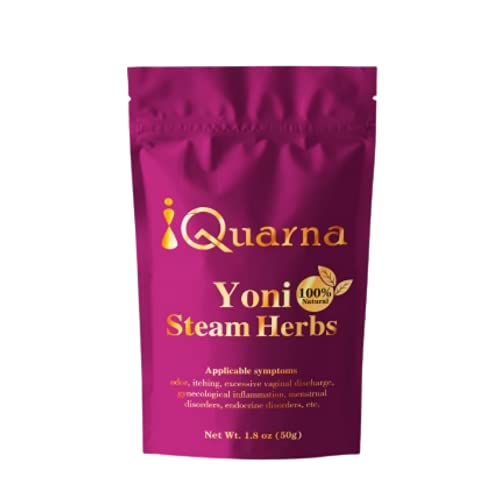 IQuarna Yoni Steam Herbs for Cleansing, Vaginal Health, Personal Postpartum Feminine Care, Yoni Herbs Tightening Products, V Steaming Herbs, Postpartum Gifts for Mom, Mother, Women, 50g (1.8oz) Pack