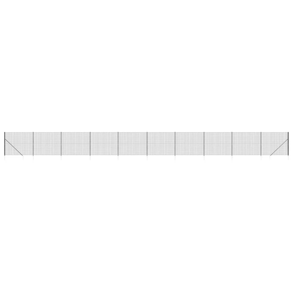 Cerca de Alambre con Pinchos de Anclaje Gris Antracita 1,4x25 m, Malla Metalica, Malla Alambre, Alambre para Conejos, Vallas De Obra, Mallas para Gallinero - 154251