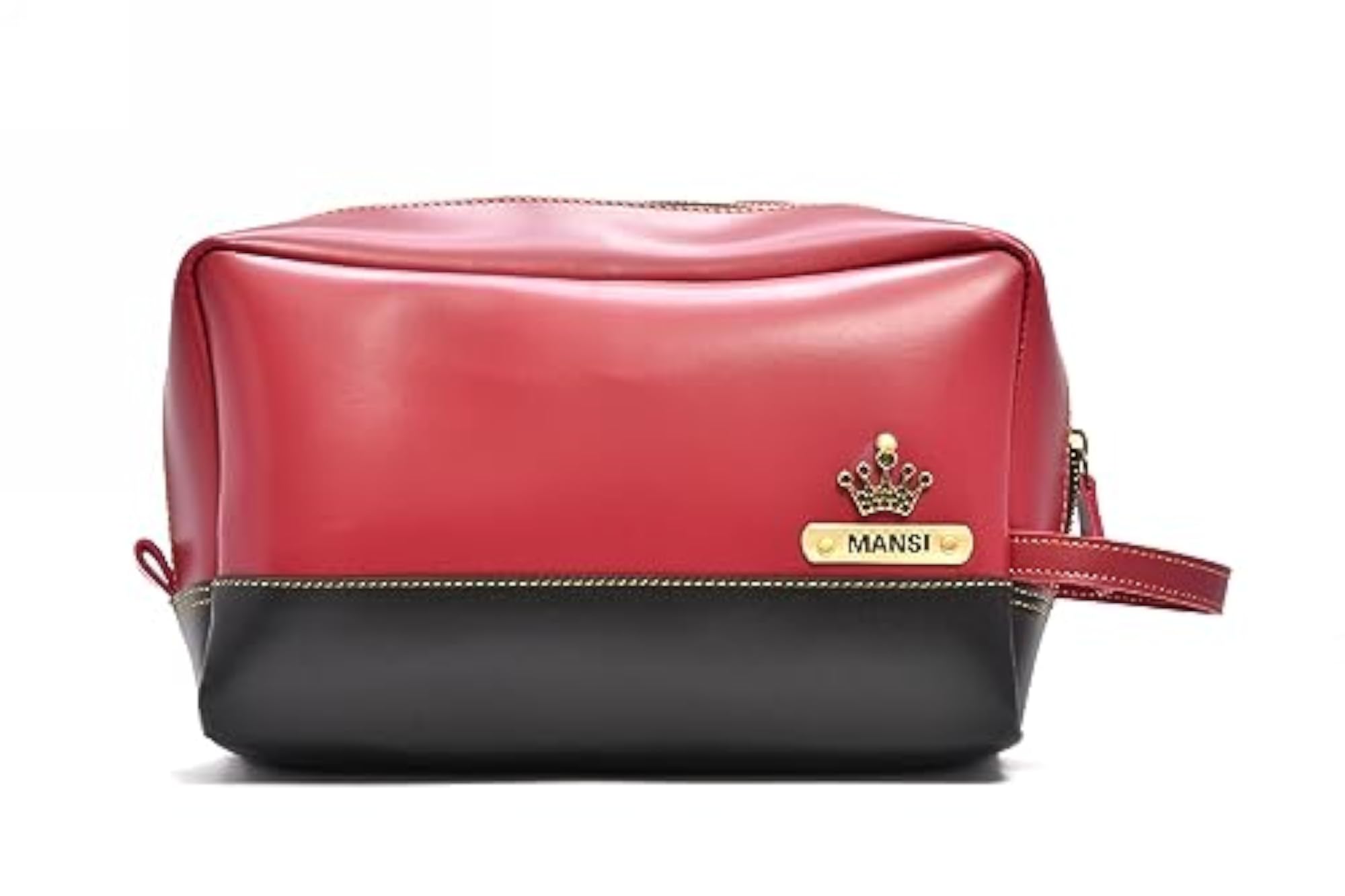 Leather Personalized Faux Leather Dopp Kit, Wine