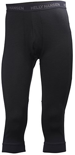 Helly Hansen Men's HH LIFA Merino Wool Lightweight 2-Layer Moisture Wicking Tech 3/4 Length Thermal Baselayer Pant, 990 Black, X-Large