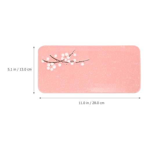 Plato rectangular de cerámica rosa Sosoport miniatura 2