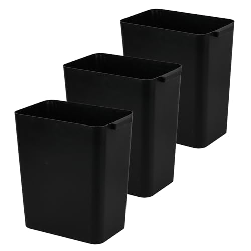 Set 3 Canecas de Basura Plástico 16L Negro